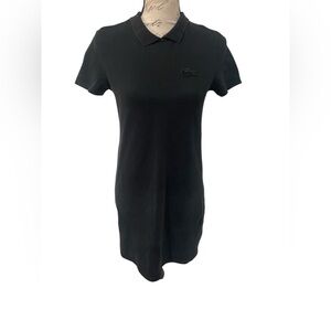 Lacoste L!VE Polo Collar Black Mini Dress 96 % Cotton 4% Elastane SZ 36/S EUC